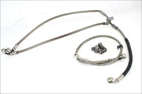 BMW F 800 R 09 11 Front and rear brake lines in aeronautical braid with original pins