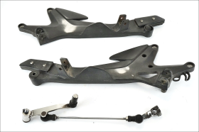 HONDA CBF 600 S 07 12 Original footrest plates with shift lever, rod, and uniball