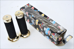 CEMOTO COPPIA MANOPOLE DORATE IN SPUGNA