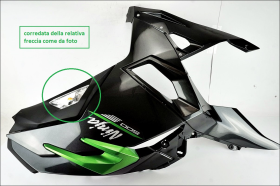 Kawasaki Ninja 500 25 26 carena laterale destra completa di tutte le sue parti originale